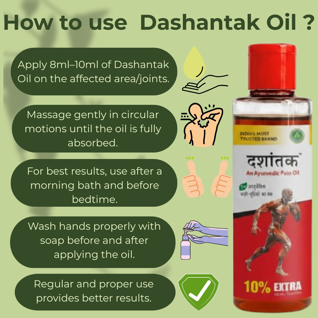 Dashantak Pain Oil – Relieves Joint Pain, Stiffness, Back Pain, Knee Pain & Muscle Discomfort